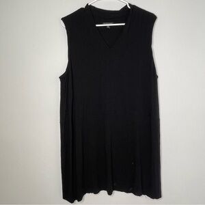 Eileen Fisher Black Tunic Vneck Pullover Blouse